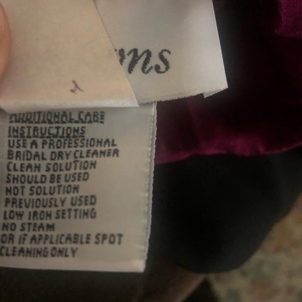 Jim Hjelm Occasions Strapless women’s Size 12 burgundy Rose Chiffon Full Length - Picture 6 of 12